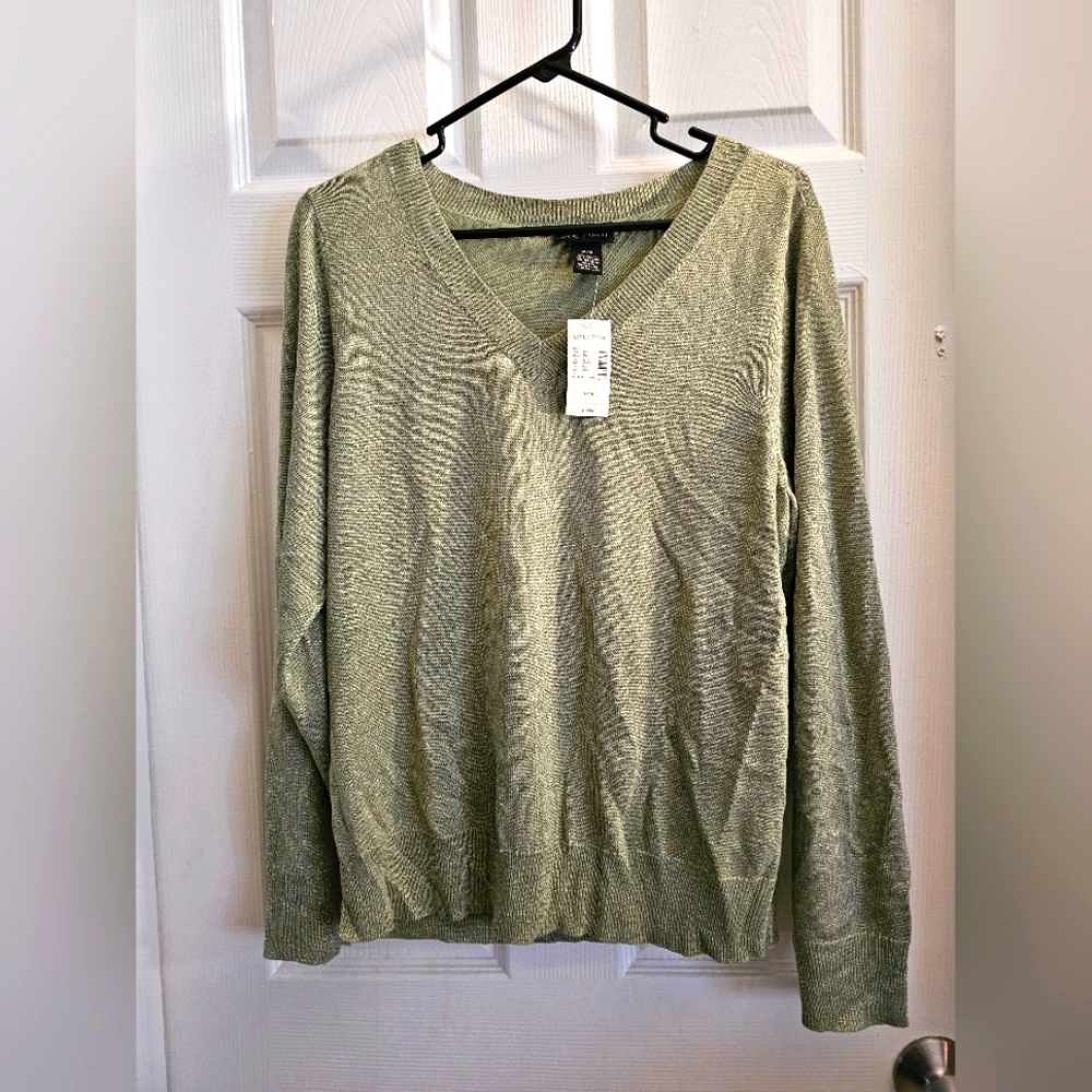 Lane Bryant green sparkle sweater